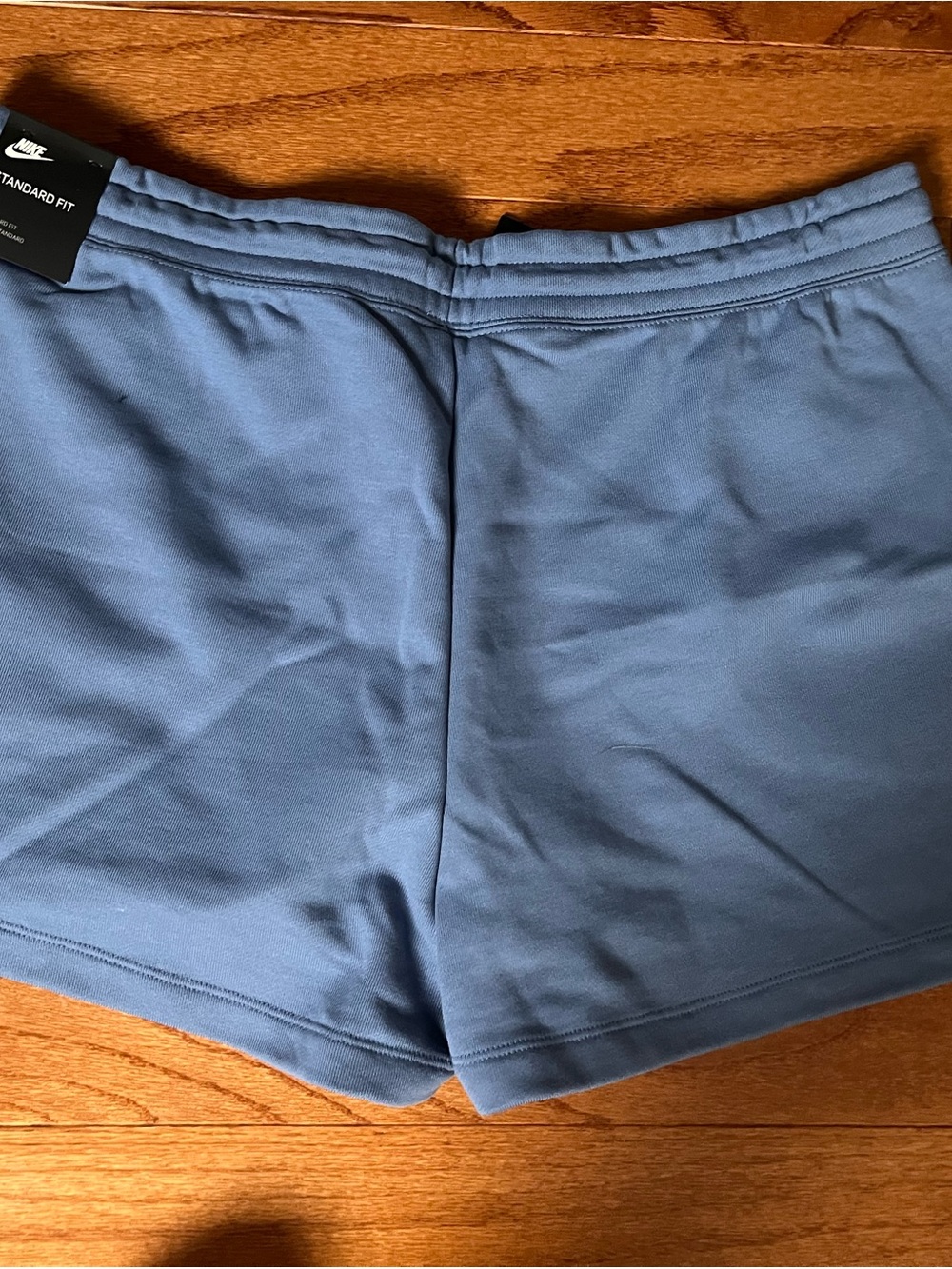 Nike Blue Women's Athletic Shorts with White Swoosh - Picture 3 of 3